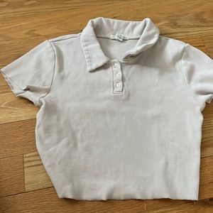 Cropped collared shirt